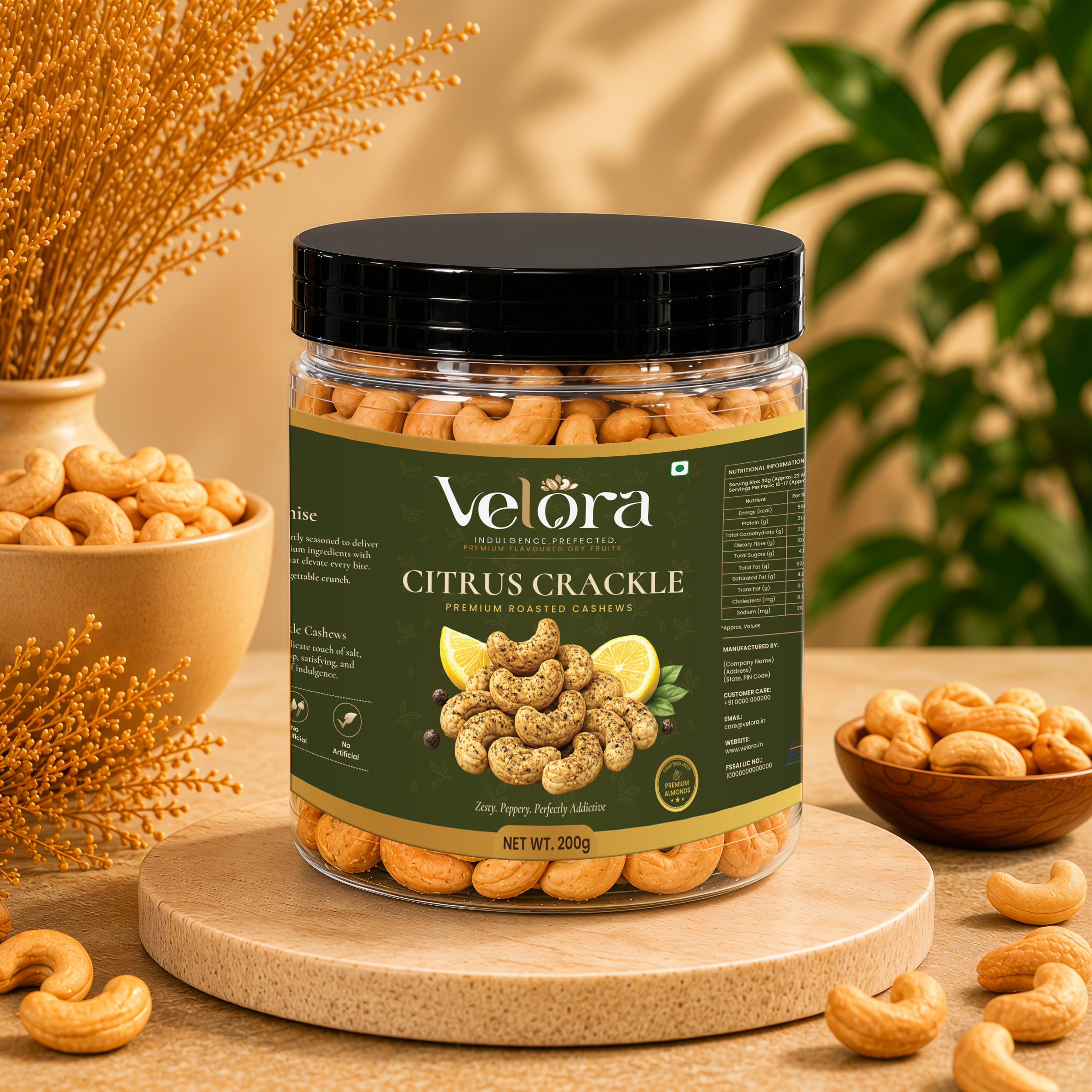 citrus crackle cashews